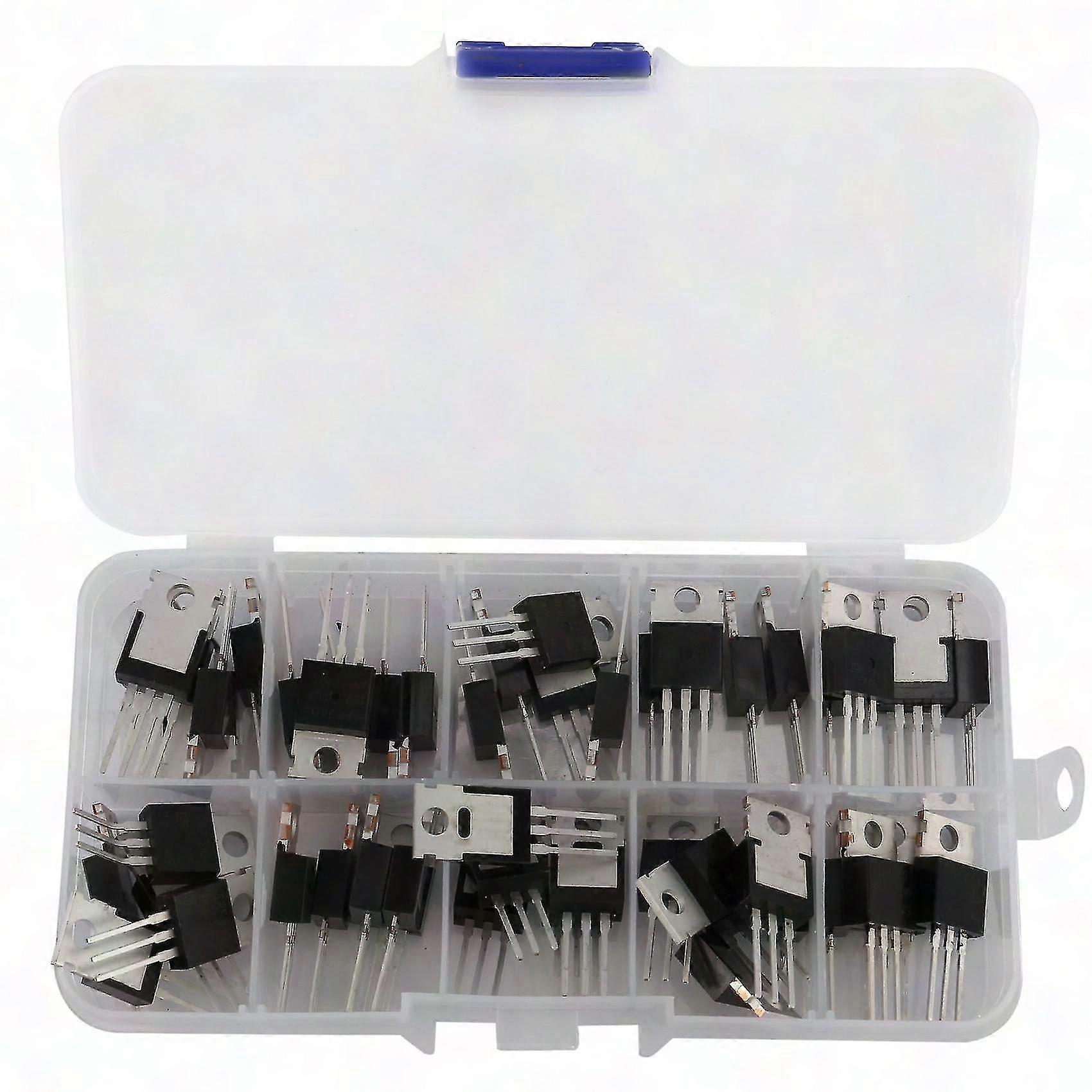50pcs 10 Types IRF Series MOSFET Transistors Assortment Kit - IRFZ44/510/520/530/540/640/740