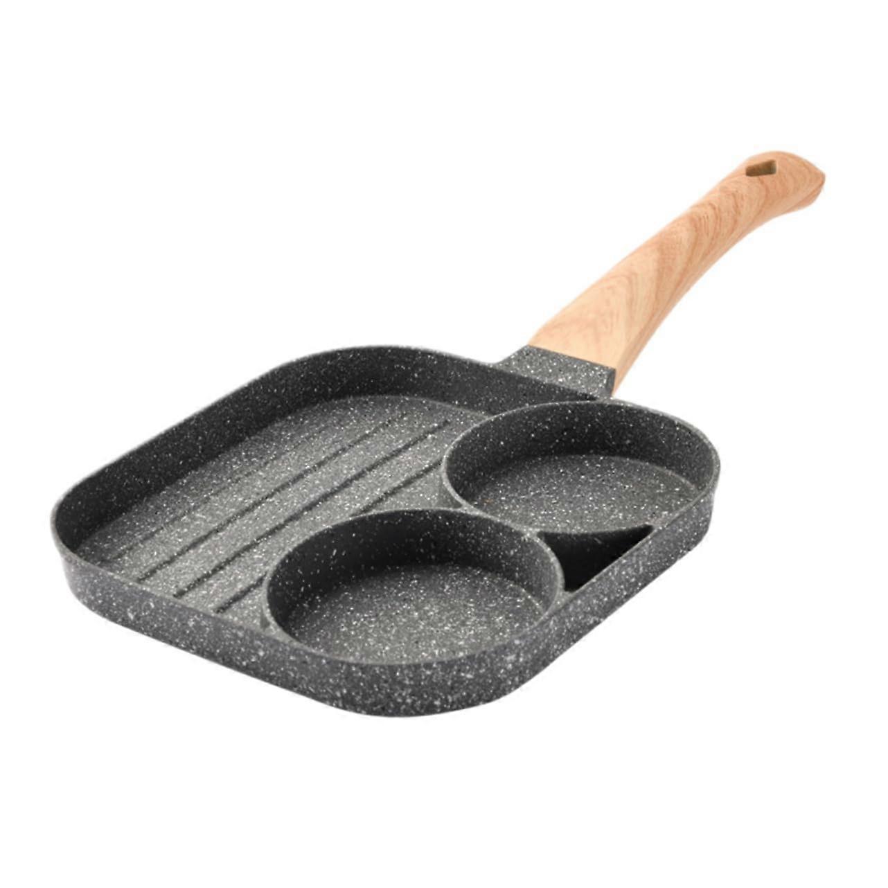 Medical Stone Non-Stick Breakfast Pan 20cm, Multipurpose Frying Pan for Eggs, Steak, Waffles with Ergonomic Handle