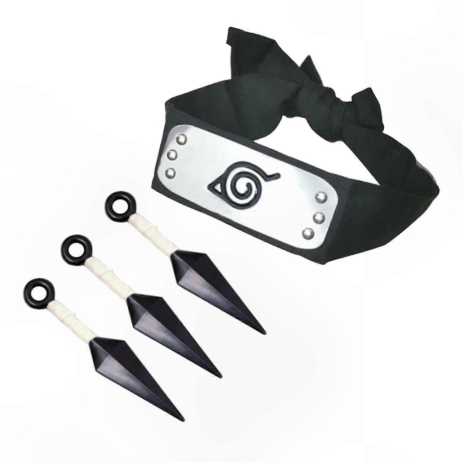 Ninja Headband Set with Kunai and Dart for Roleplay Costume Accessory
