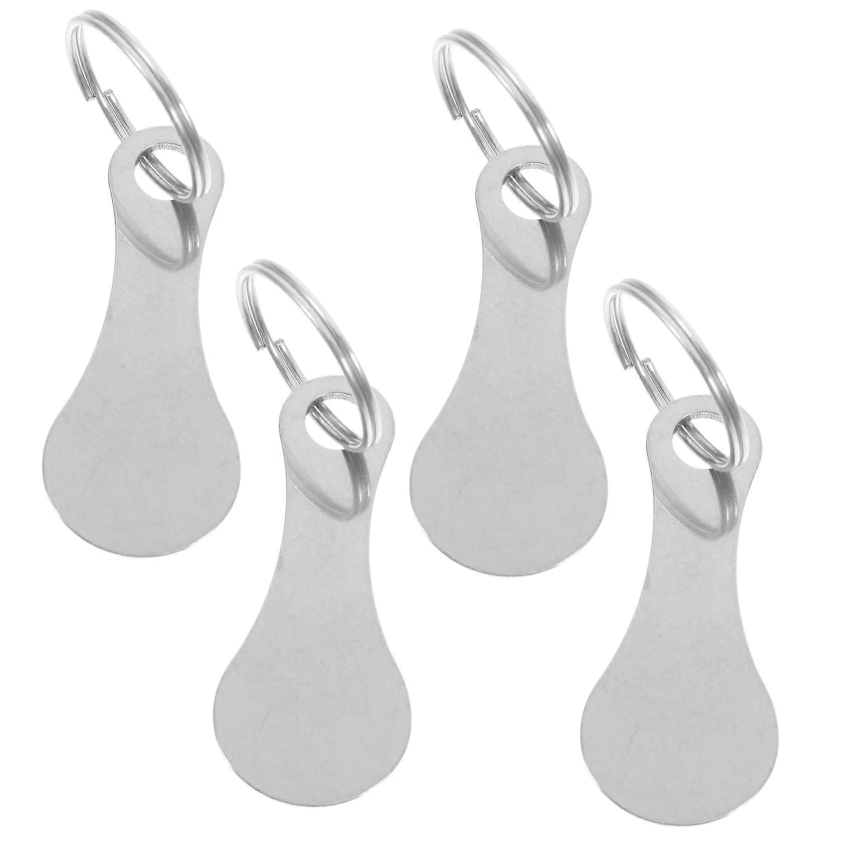 4 x Shopping Trolley Key Rings - Durable Trolley Token Key Chains for Supermarket Shopping Convenience
