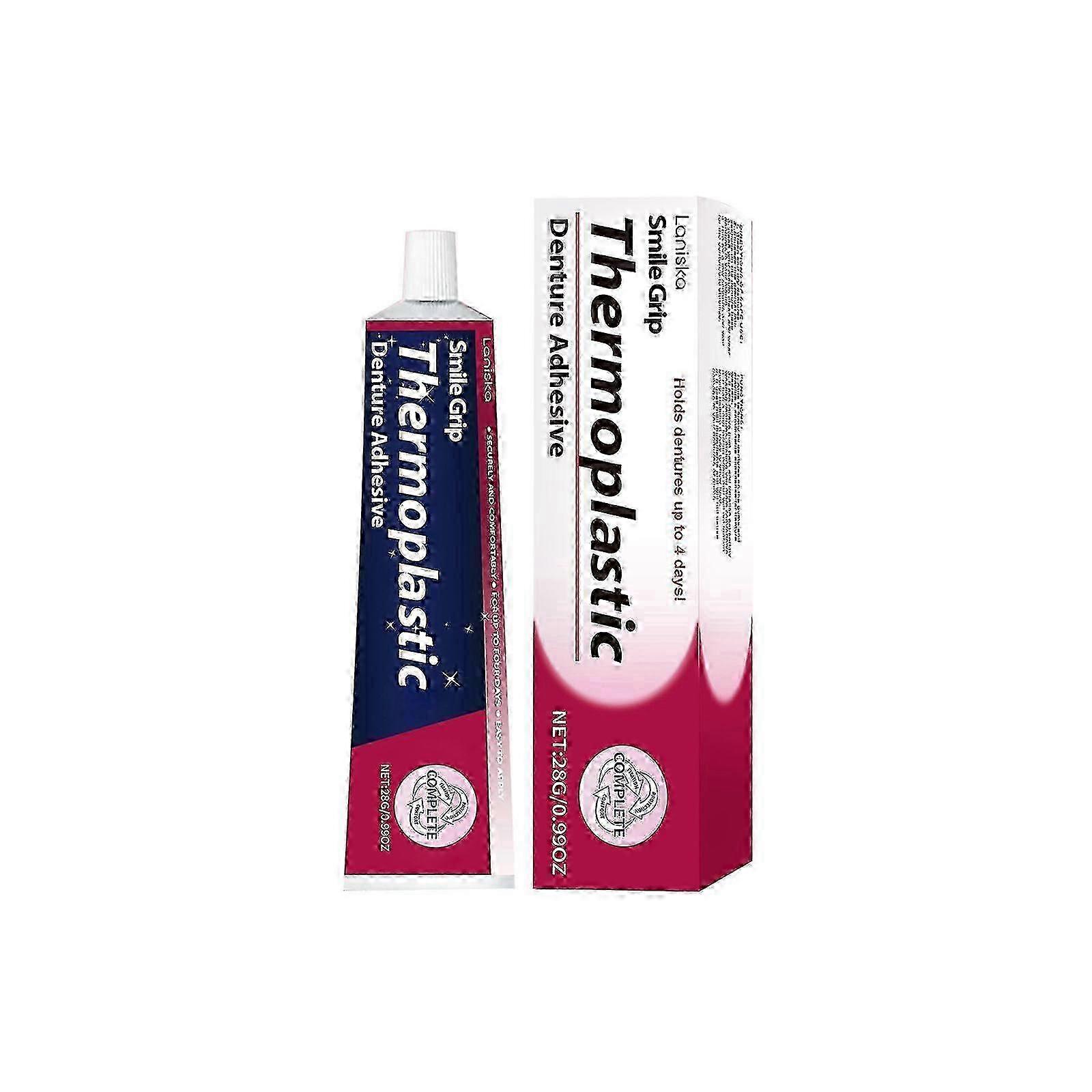Thermoplastic Denture Adhesive, Refits and Tightens Loose Upper and Lower Dentures and Partials | Non-Glue Adhesive