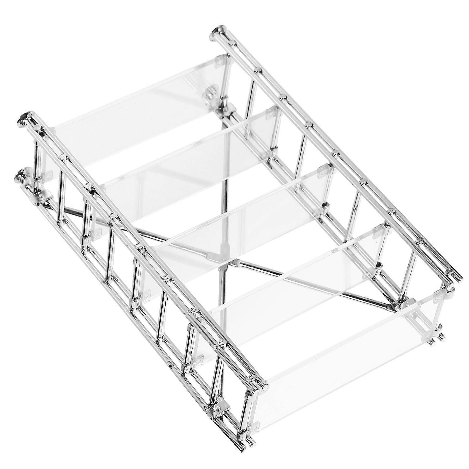 Miniature Shelf Display Doll House Mini Furniture Transparent Alloy Multifunctional Design 1Pcs