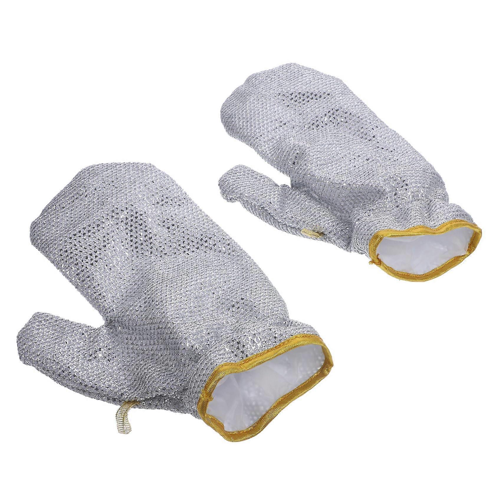 Silver Wire Household Cleaning Gloves Heat Resistant Waterproof Thick Dishwashing Gloves For Kitchen Use 1 Pair Reusable