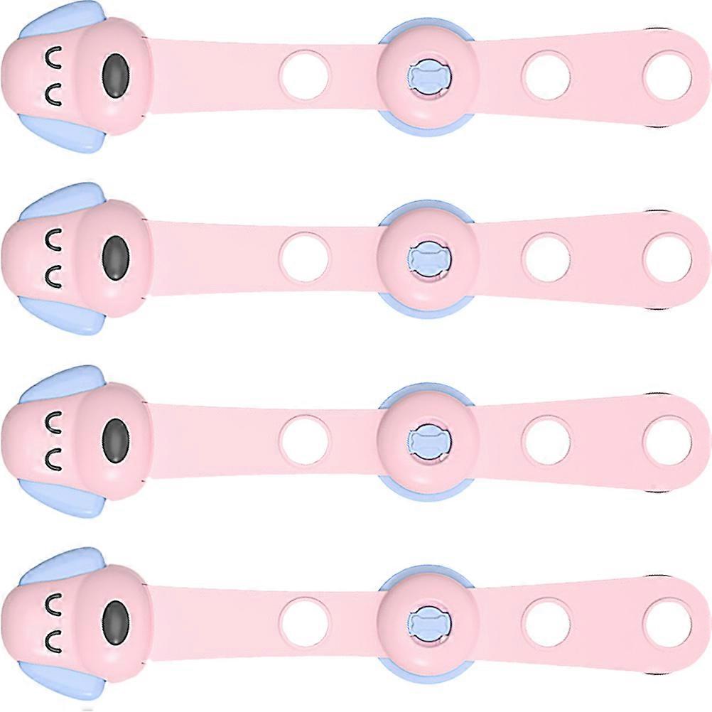 Baby Safety Locks with Large Adhesive Firm and Durable for Home Use Pink ABS 4Pcs