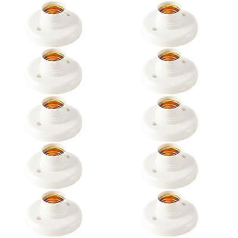 10Pcs E27 Plastic Screw Lamp Holder Round Lamp Holder Bulb Socket Holder Adapter
