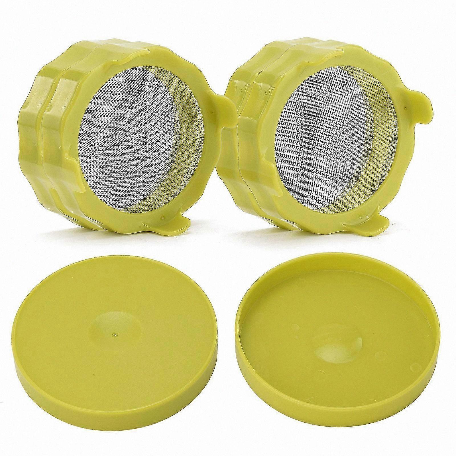 Plastic Sprouting Lid with Metal Mesh for Wide Mouth Glass Jars