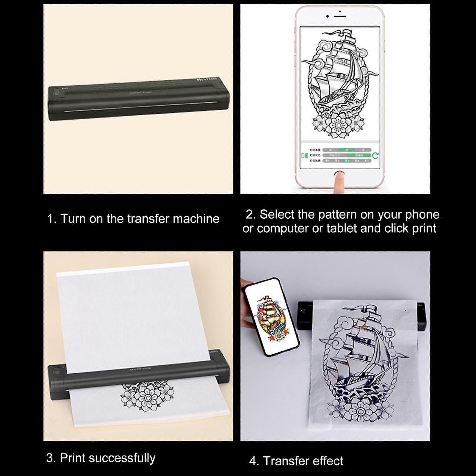 USB Tattoo Transfer Stencil Machine  BT Paper Printer Portable Printer Drawing Thermal Stencil