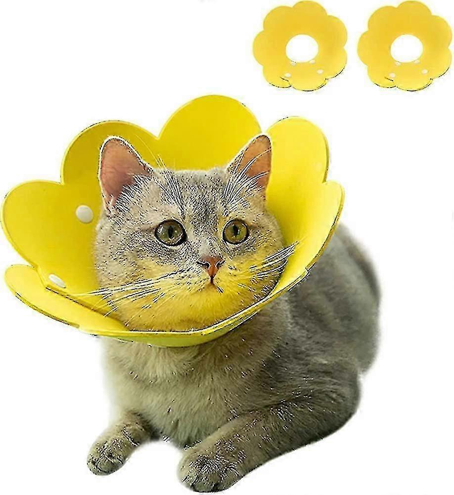 2 Pcs Pet Protective Collar, Adjustble Recovery Collarcat Cone Collar After