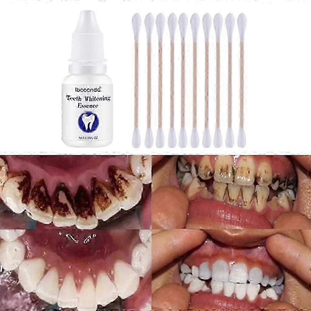 10ml Whitening Essence Kit - Includes Cotton Swabs for Precise Stai...