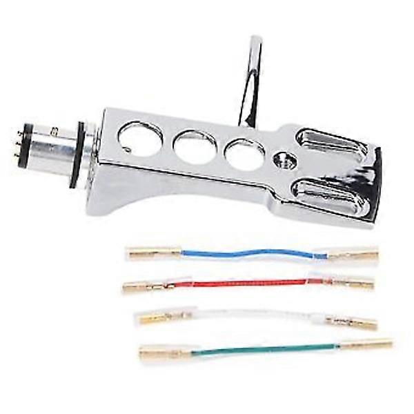 Porte-cellule phono en alliage de zinc Bras de lecture LP de remplacement Porte-cellule avec fils pour tourne-disque vinyle