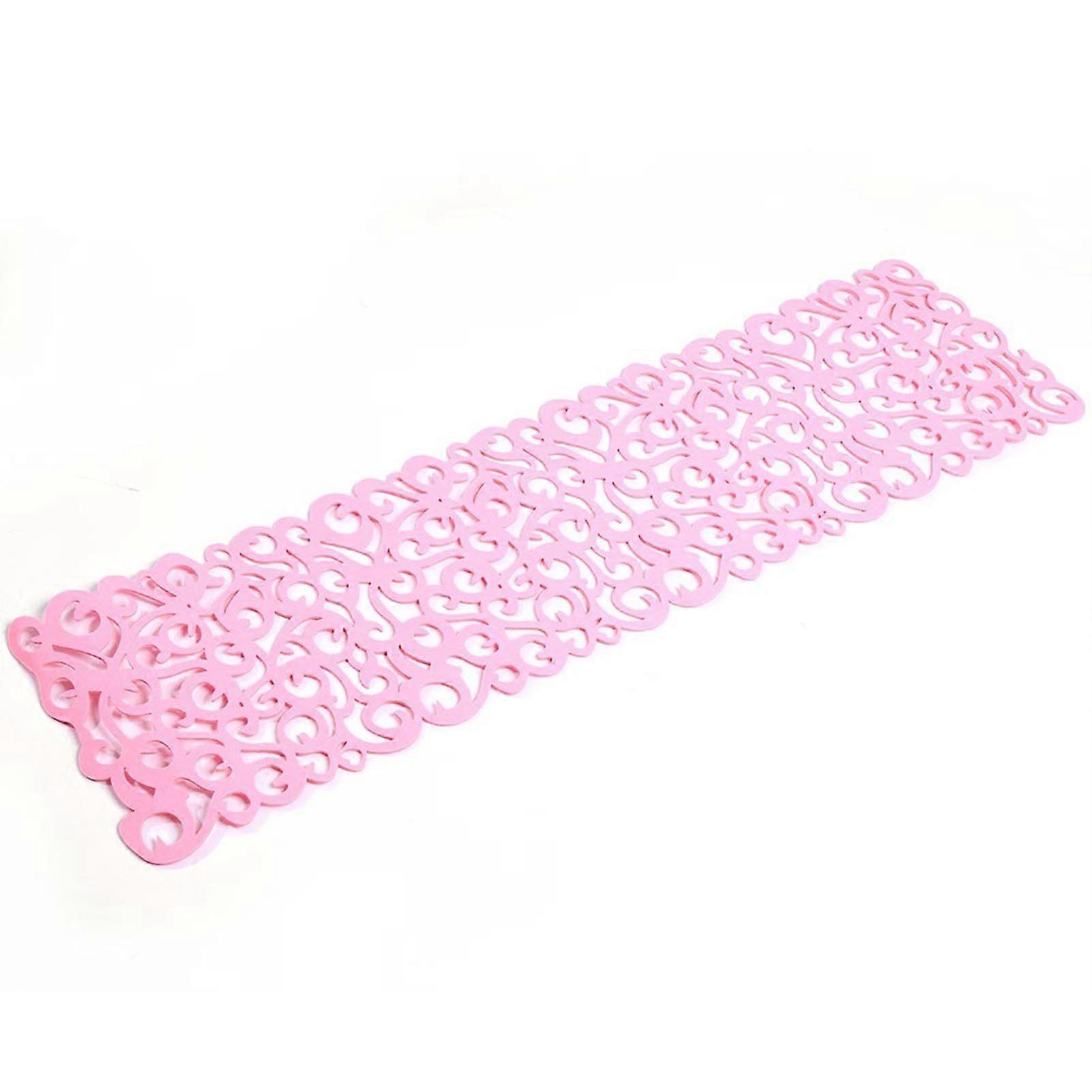 Rectangle Shape Felt Tablecloth Runner Placemats Table Mats Household Decorations(Pink)