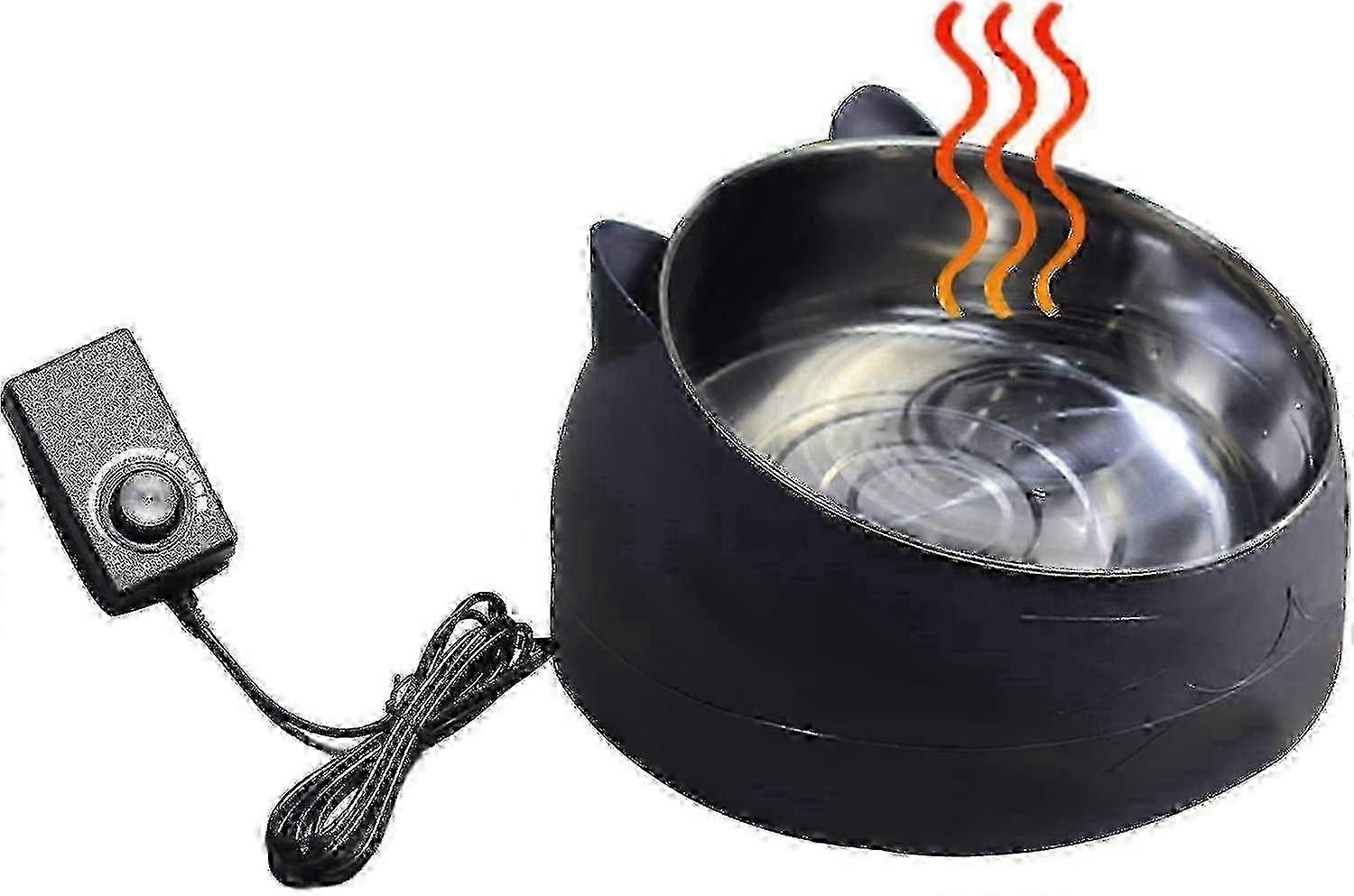 Pet heating bowl, made of 304 stainless steel and PC material, with constant temperature, energy-saving and suitable for multiple pets