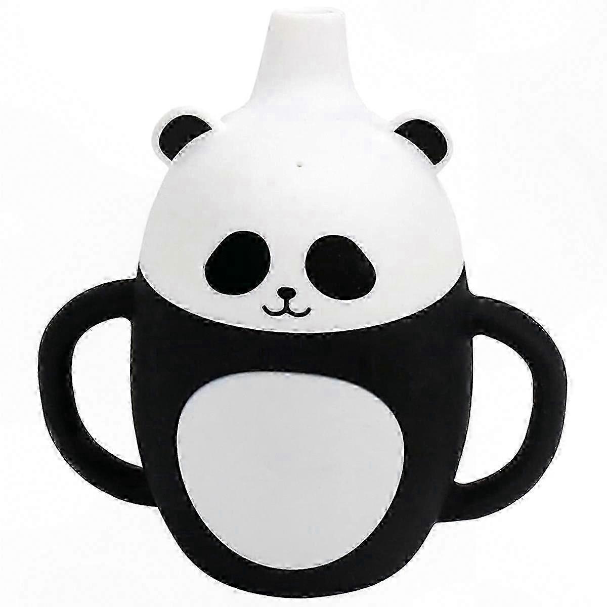 Silicone Straw Sippy Cup for Toddlers - Fun Panda Design, Splash-Proof for Kids