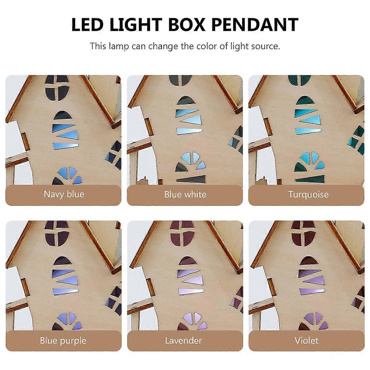 Wooden House Shape LED Light Lamp For Halloween Decorations Suitable For Indoor Outdoor Use In Soft Beige Color With Illumination Function 1Pcs