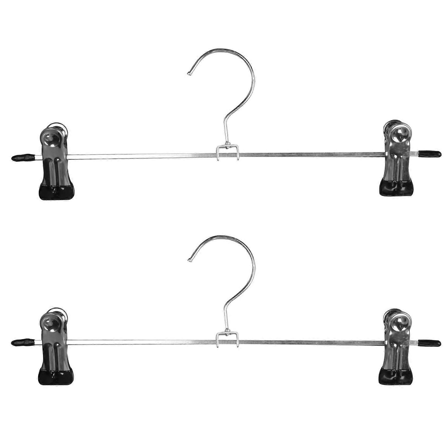 Pant Hangers Skirt Hangers with Clips 20 Pack Metal Trouser Clip Hangers for Space Saving, Ultra Th