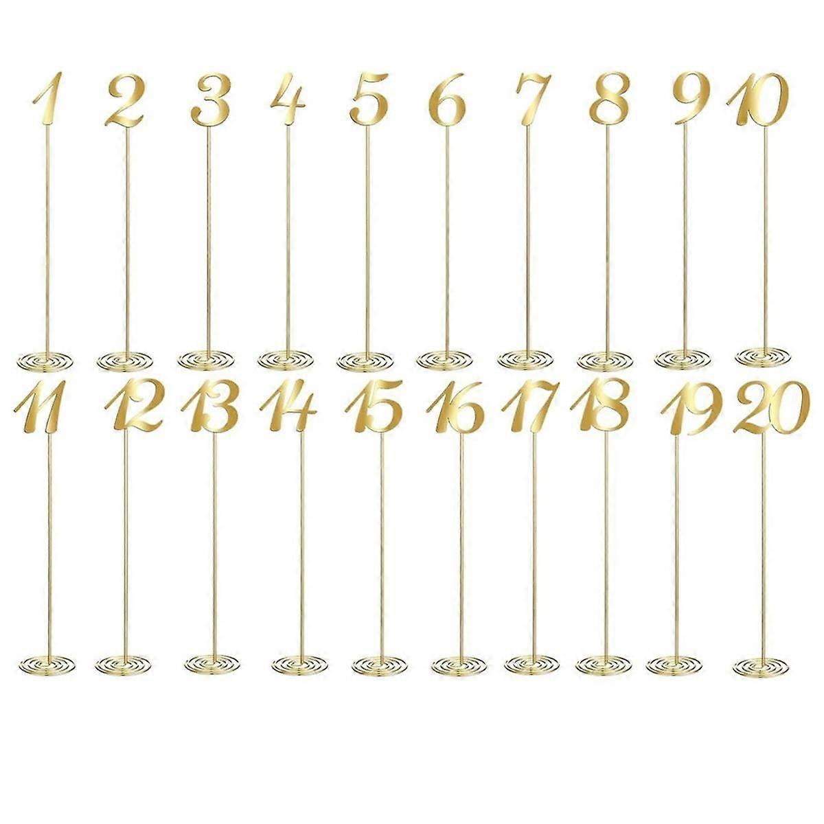 20 Pcs Metal Table Numbers 1-20 Table Numbers for Wedding Reception 12 Inch Party Table Number with