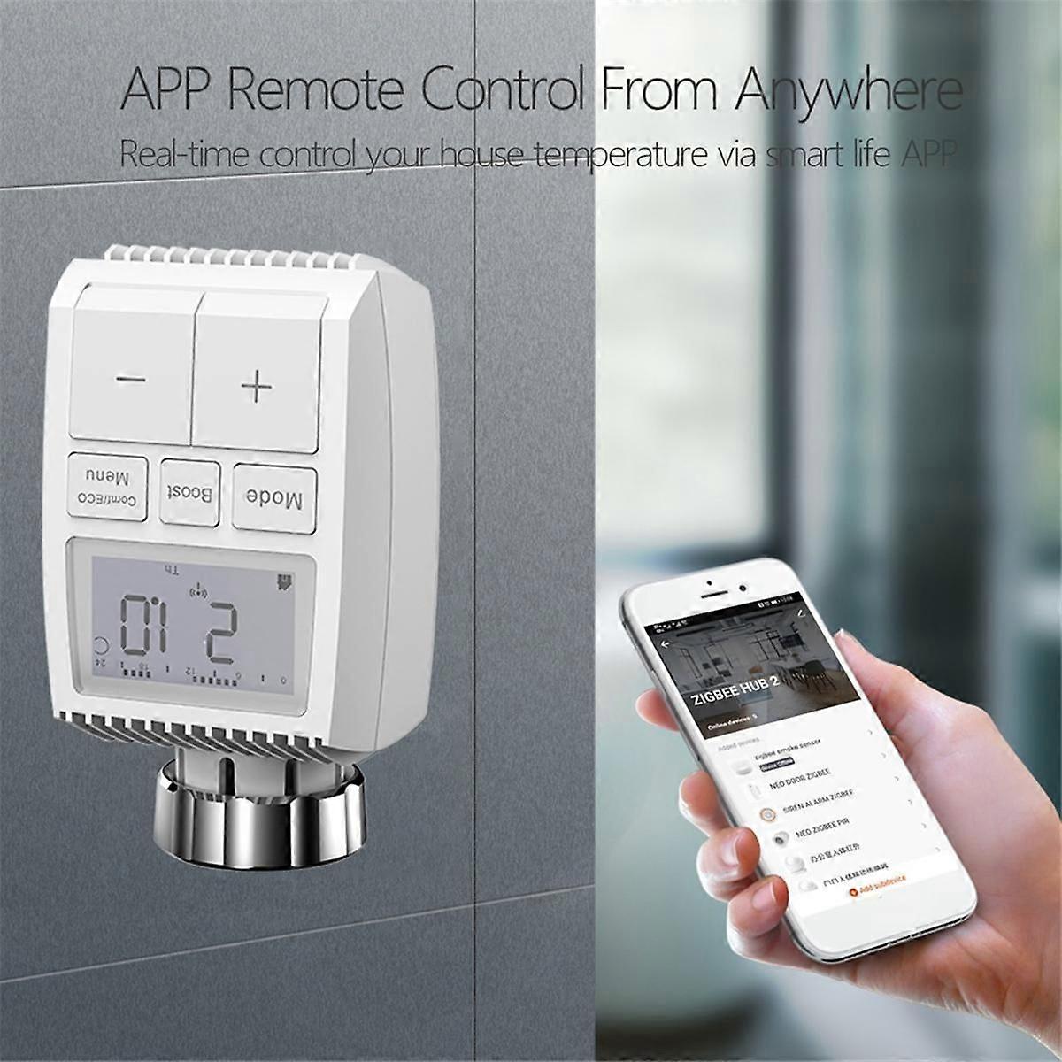 Tuya Smart ZigBee Heizkörperantrieb TRV Programmierbares Thermostat-Heizkörperventil App Remote Tempera