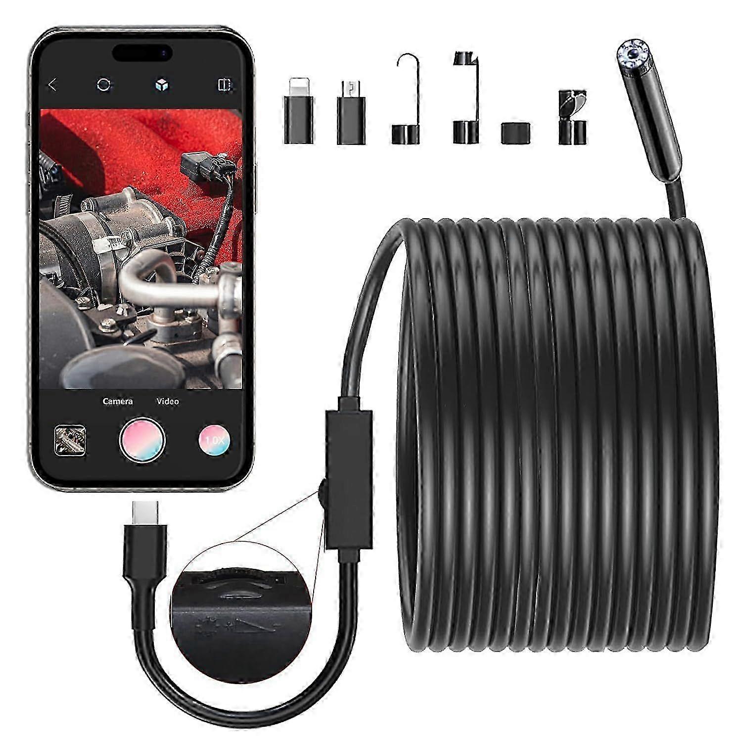 High quality  Endoscope Camera with Light, 16.4FT Waterproof Borescope