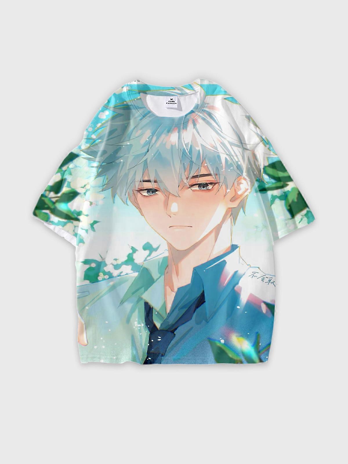 T-Shirt Round Neck, Loose Short Sleeve Link Click Graphic Tee, Unisex Summer Casual Top W117