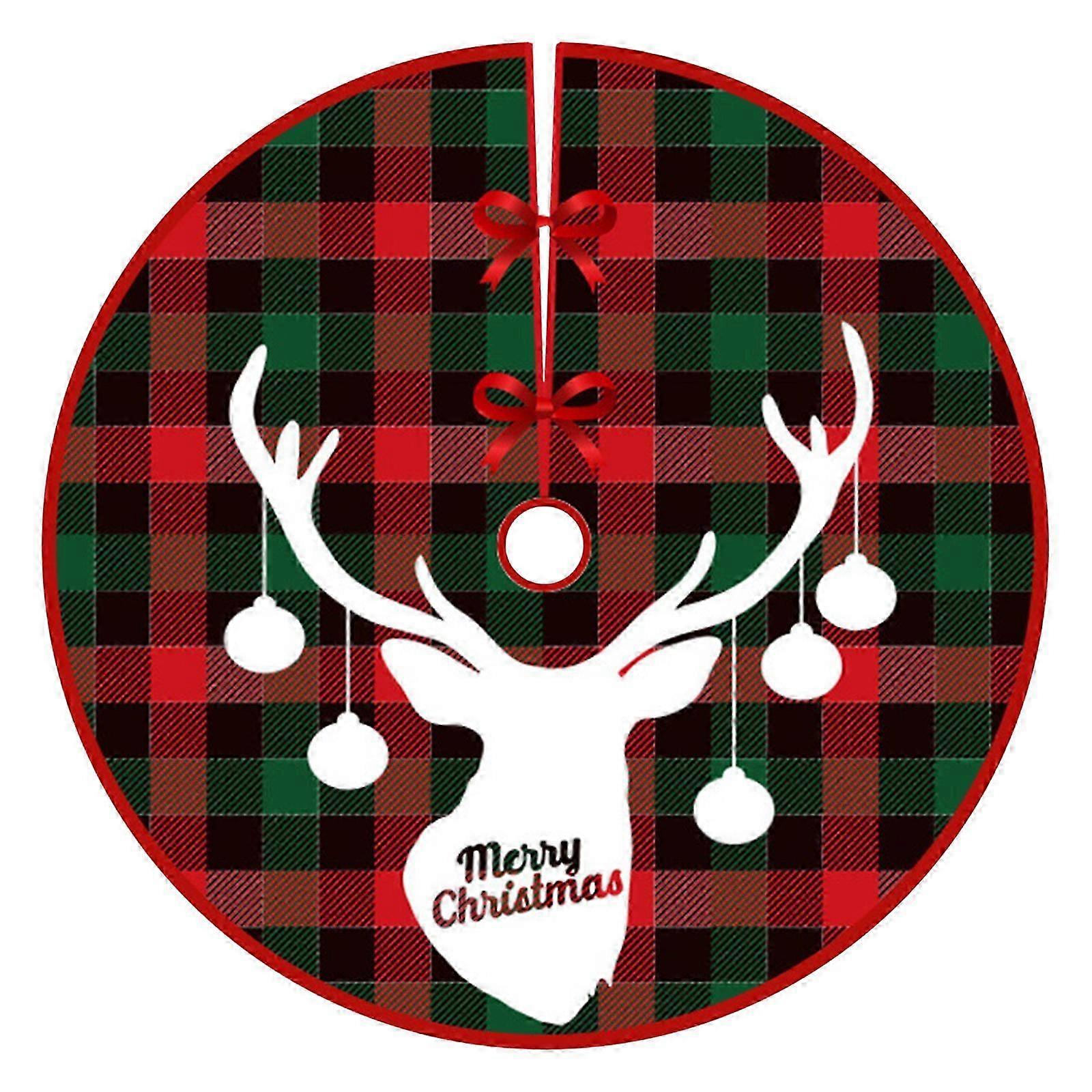 Multi-Color Christmas Cedar Garland Ornaments with Printed Tree Skirt - Home Decoration for Festive Trees