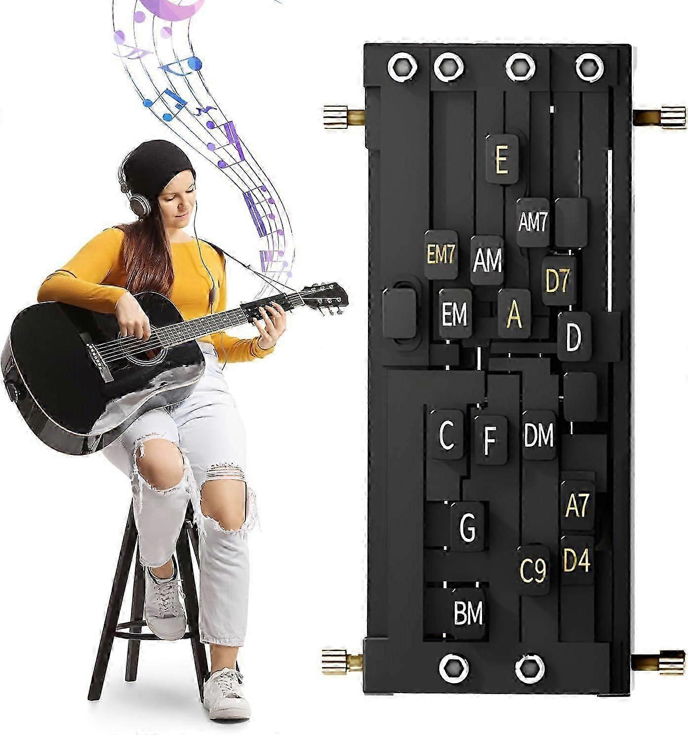 Guitar Chord Trainer Presser Tool, Beginner Aid for Learning Stringed Instrument Chords