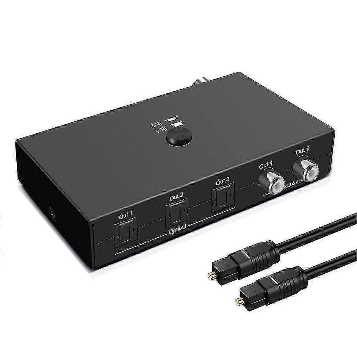 Optical Switcher Optical Digital Audio Splitter 2 in 4 Out Digital Optical Audio Splitter Edition 2025