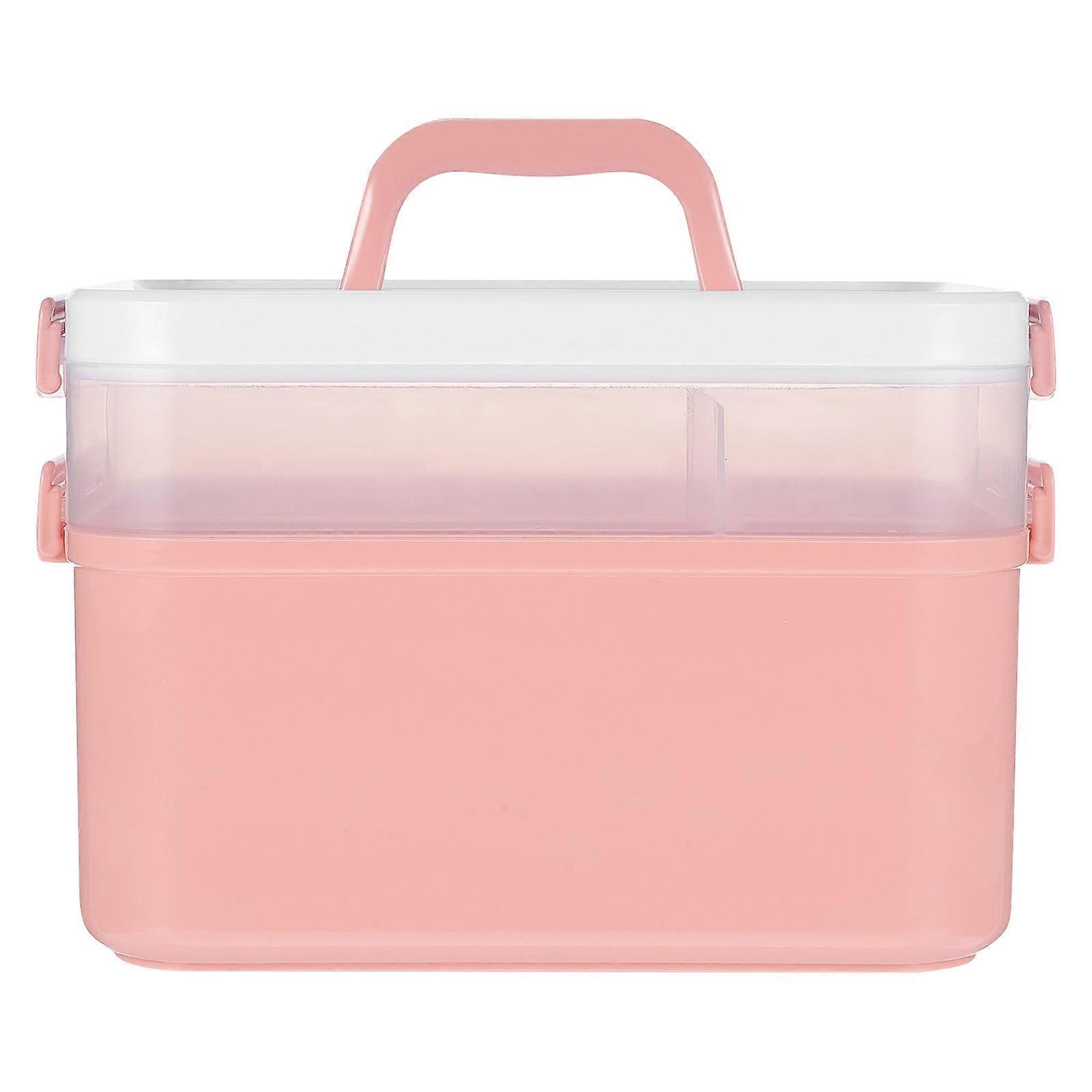 Manicure Tool Case Nail Polish Glue Storage Nail Art Supplies Professional Use Pink Pp 1Pack
