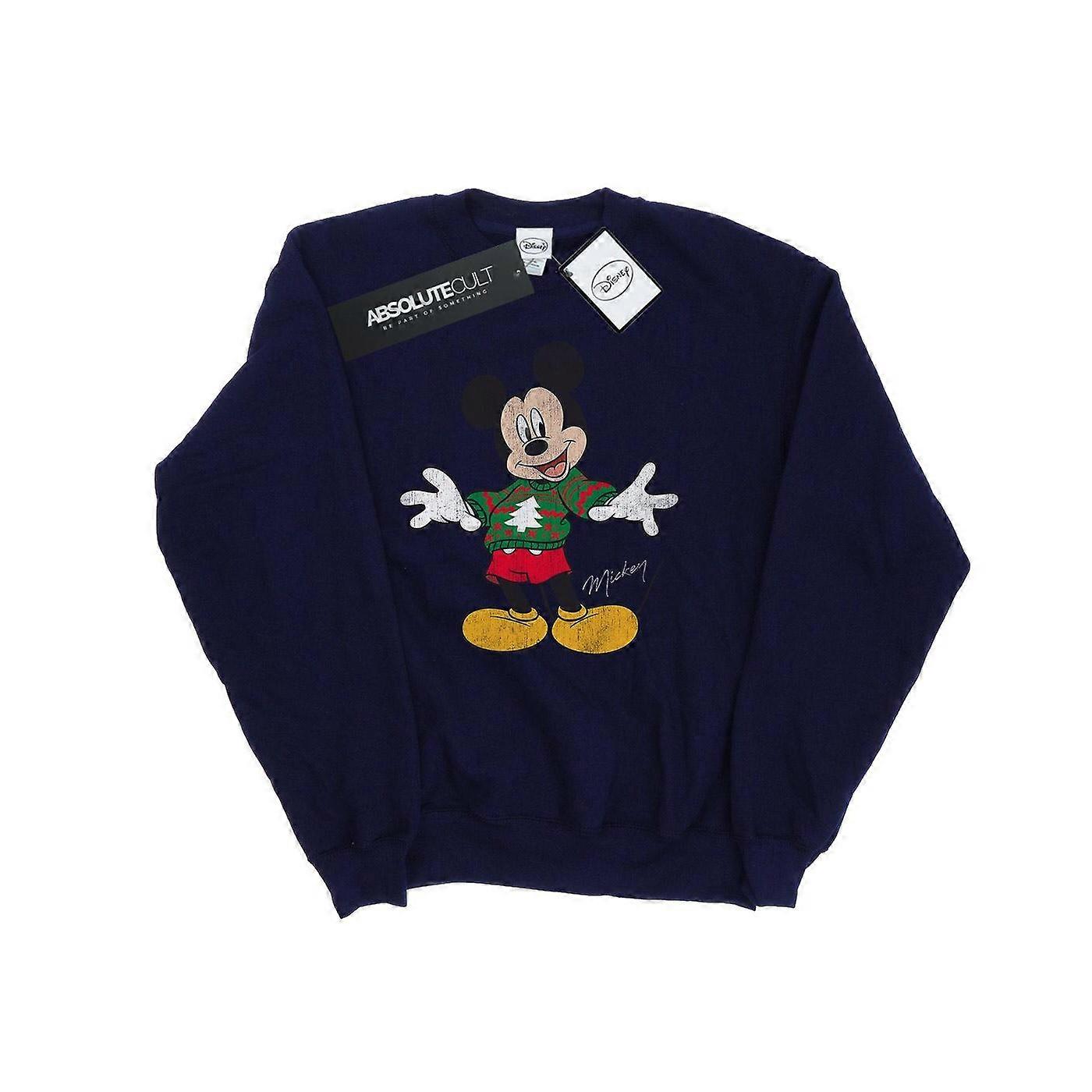 Disney Damen/Damen Mickey Mouse Weihnachtspullover Sweatshirt