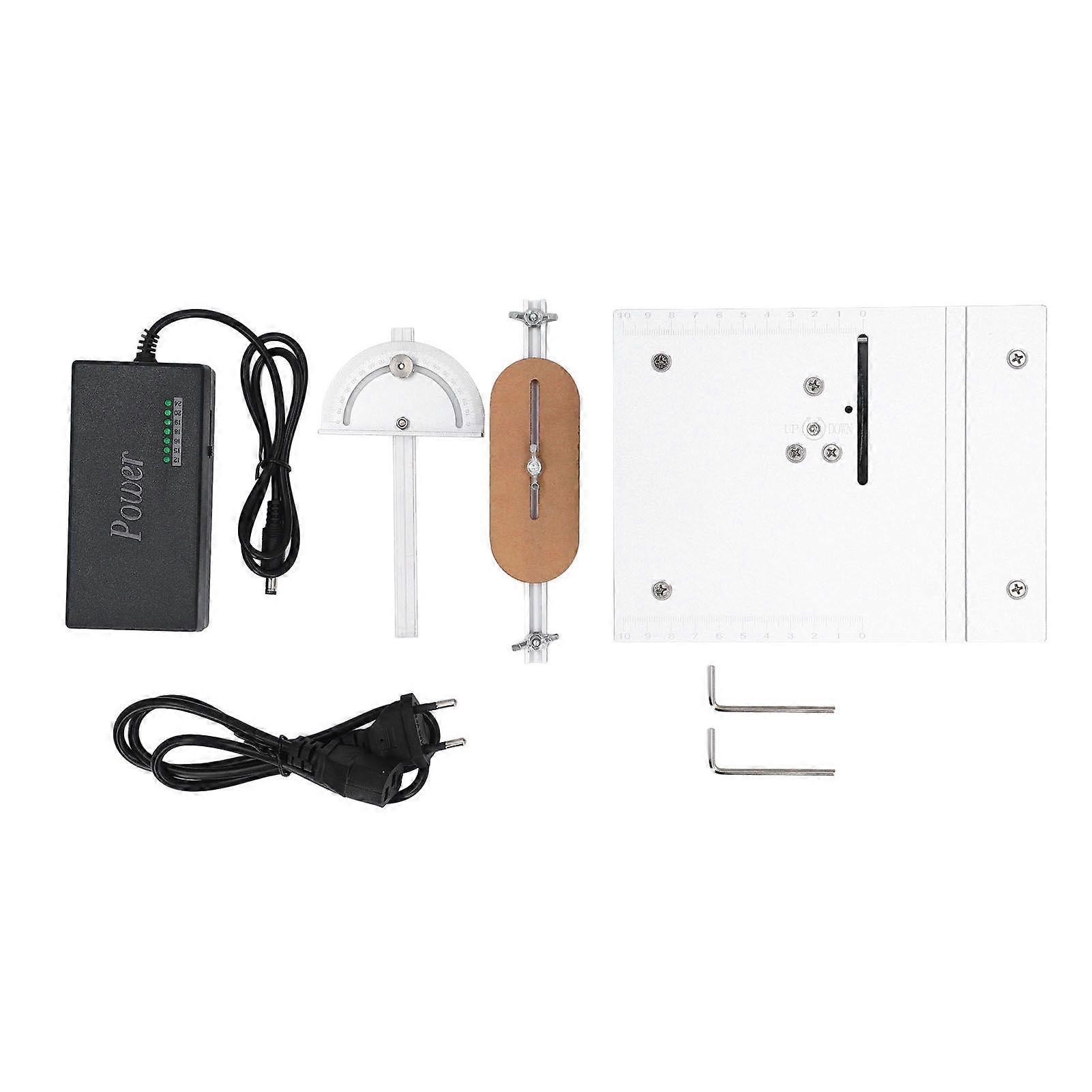 Electric Table Saw Adjustable Sawblade Height Multifunctional Table Saw Set for Home and Woodworking Use 96W EU Plug