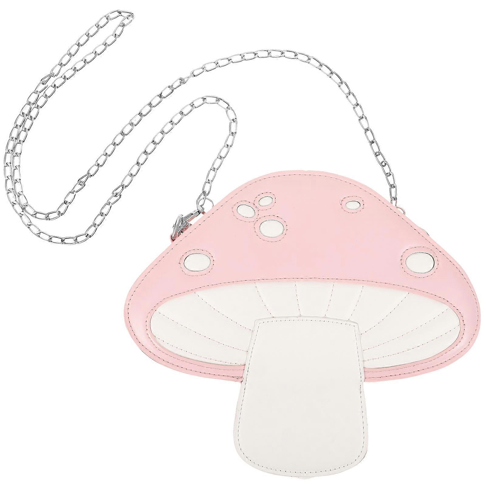Purses For Teens Crossbody Bag Mushroom Shape Purse Simplicity Style Pink 28X24X5.5CM Storage 1Set