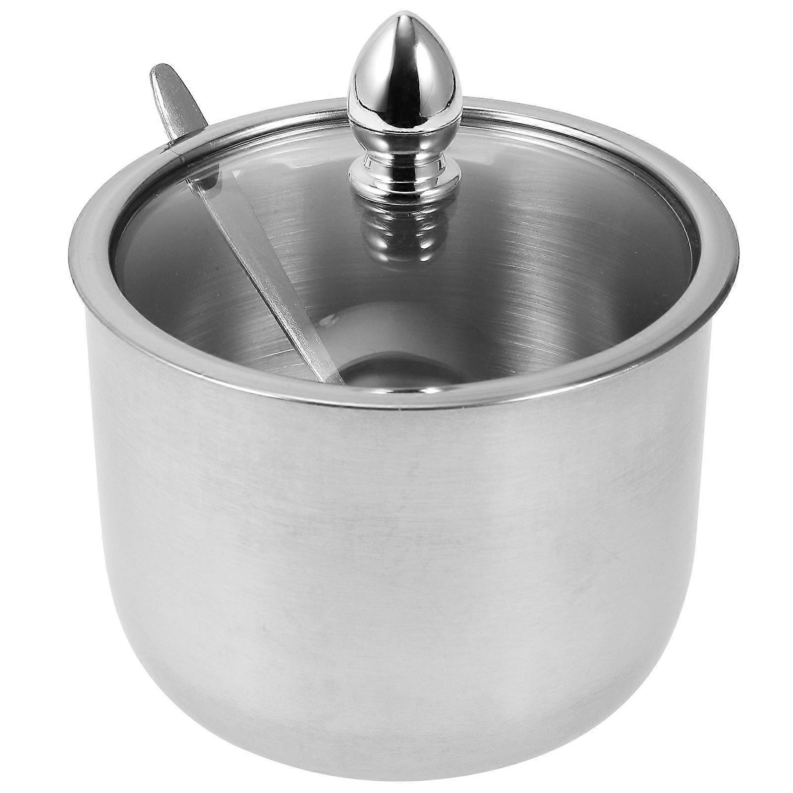 Silver Spice Jar Stainless Steel Storage Container for Kitchen Use 1Pcs