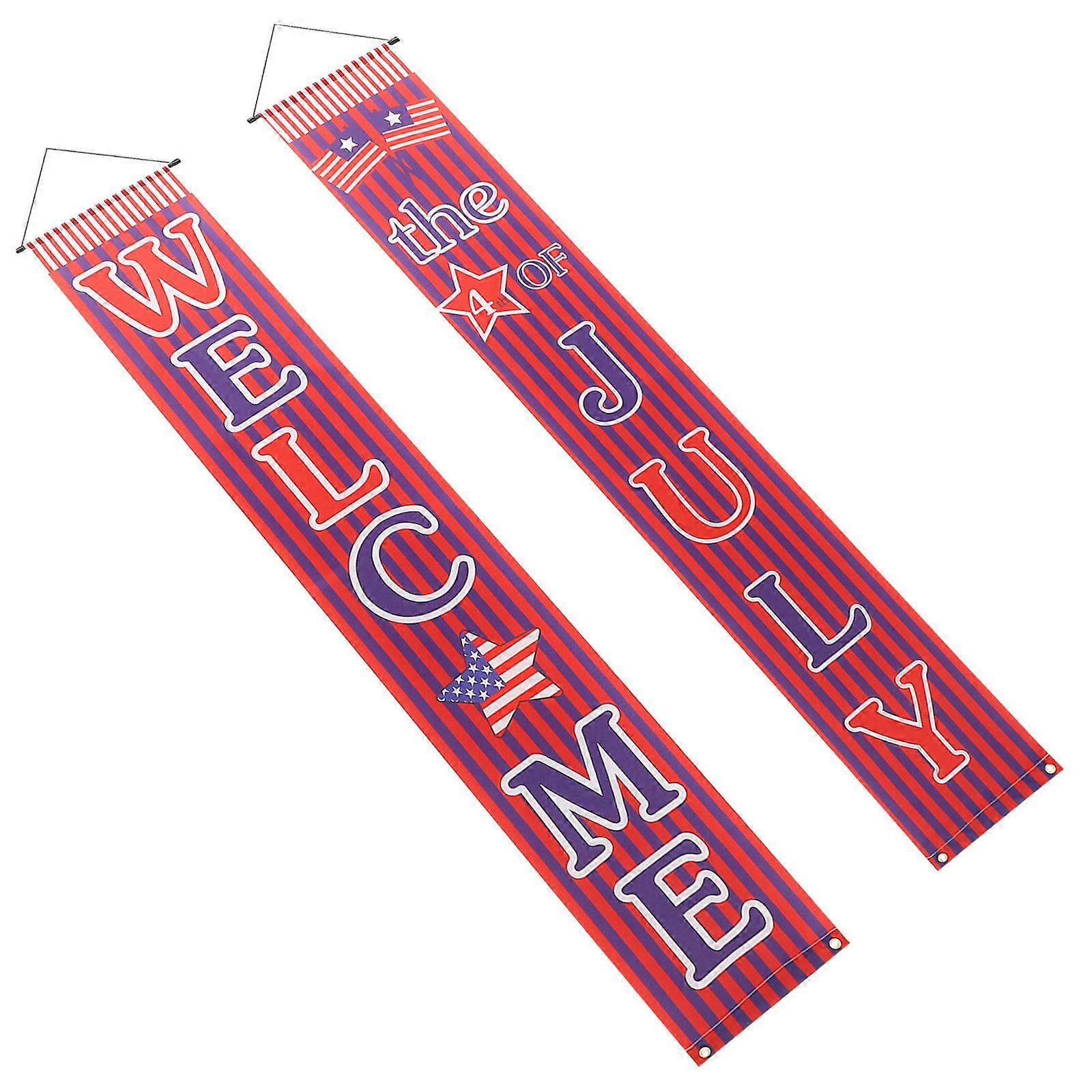 Independence Day Door Banner Decorative Porch Sign for 1Pair Hanging
