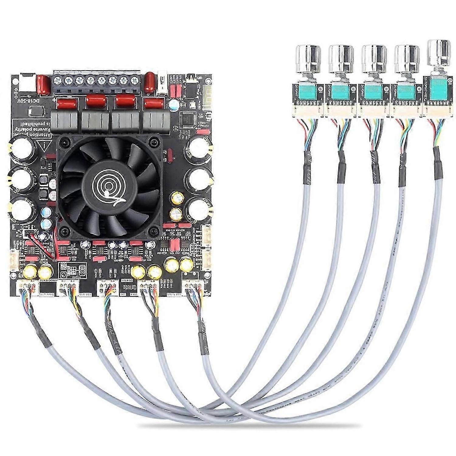 -AS21P Bluetooth Amplifier Board - 300W+300W+600W Output, 18-50V DC Wide Voltage Input, Vehicle Ampl