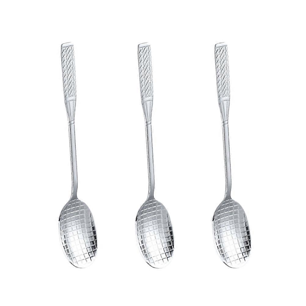 Coffee Stirring Spoon Tennis Racket Shape Tableware Silver Stirrer 3Pcs
