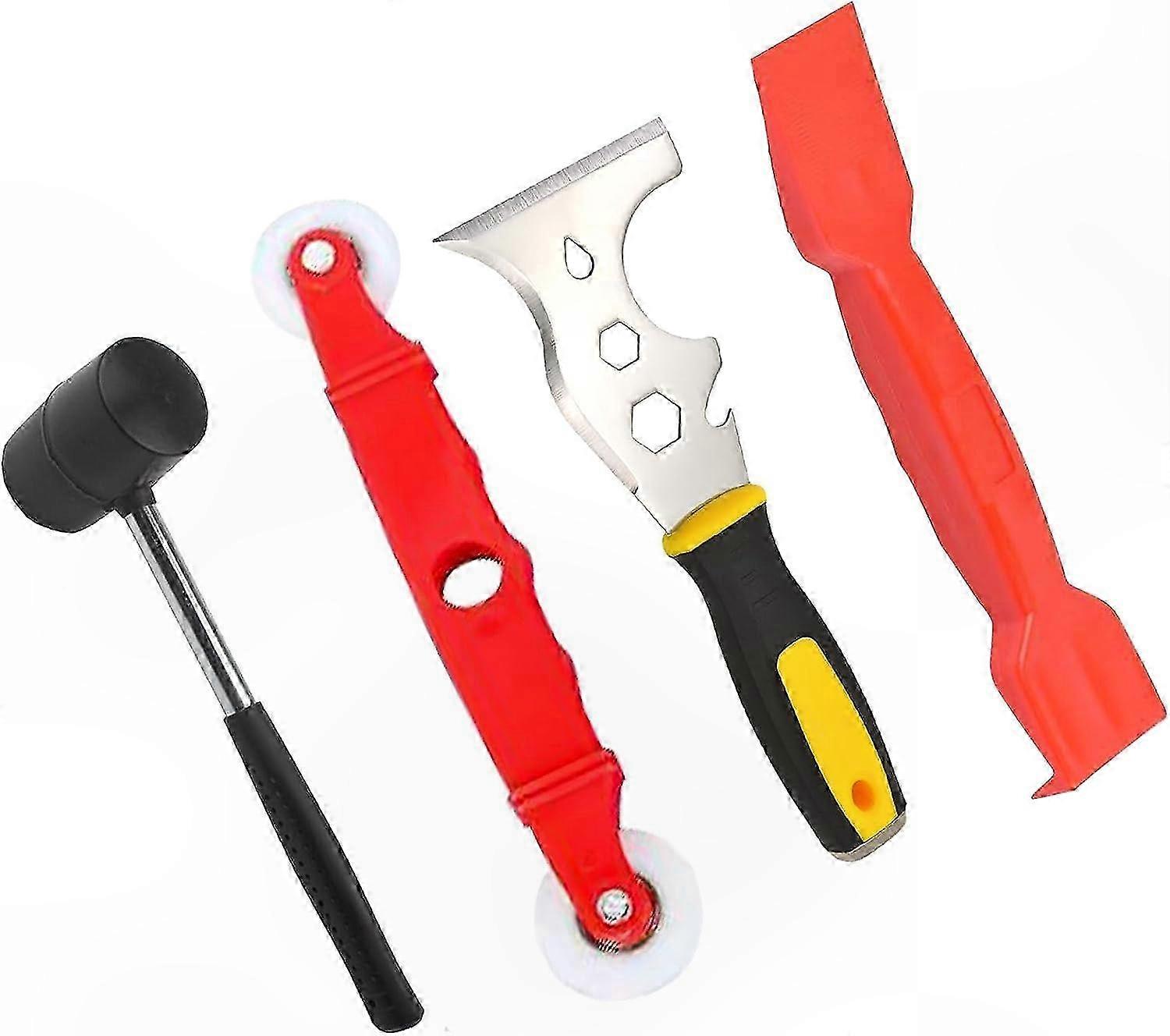 Window Installation Tool Set with Roller, Hammer, Knife, and Shovel for Double Glazed Units