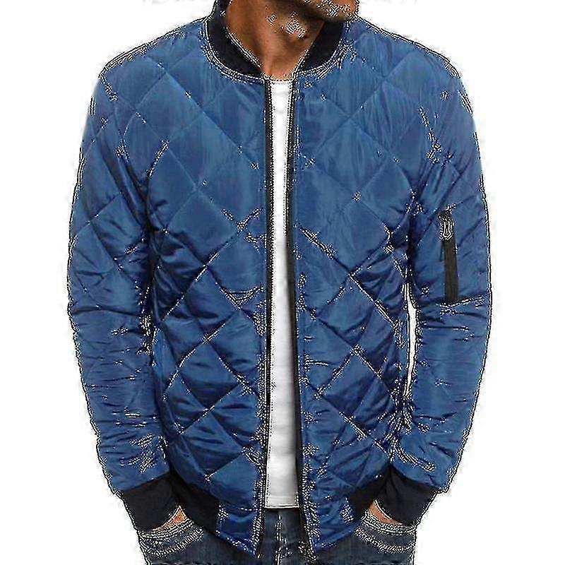 Mens Jackets Quilted Padded Coat Bomber Jacket Outerwear Tops