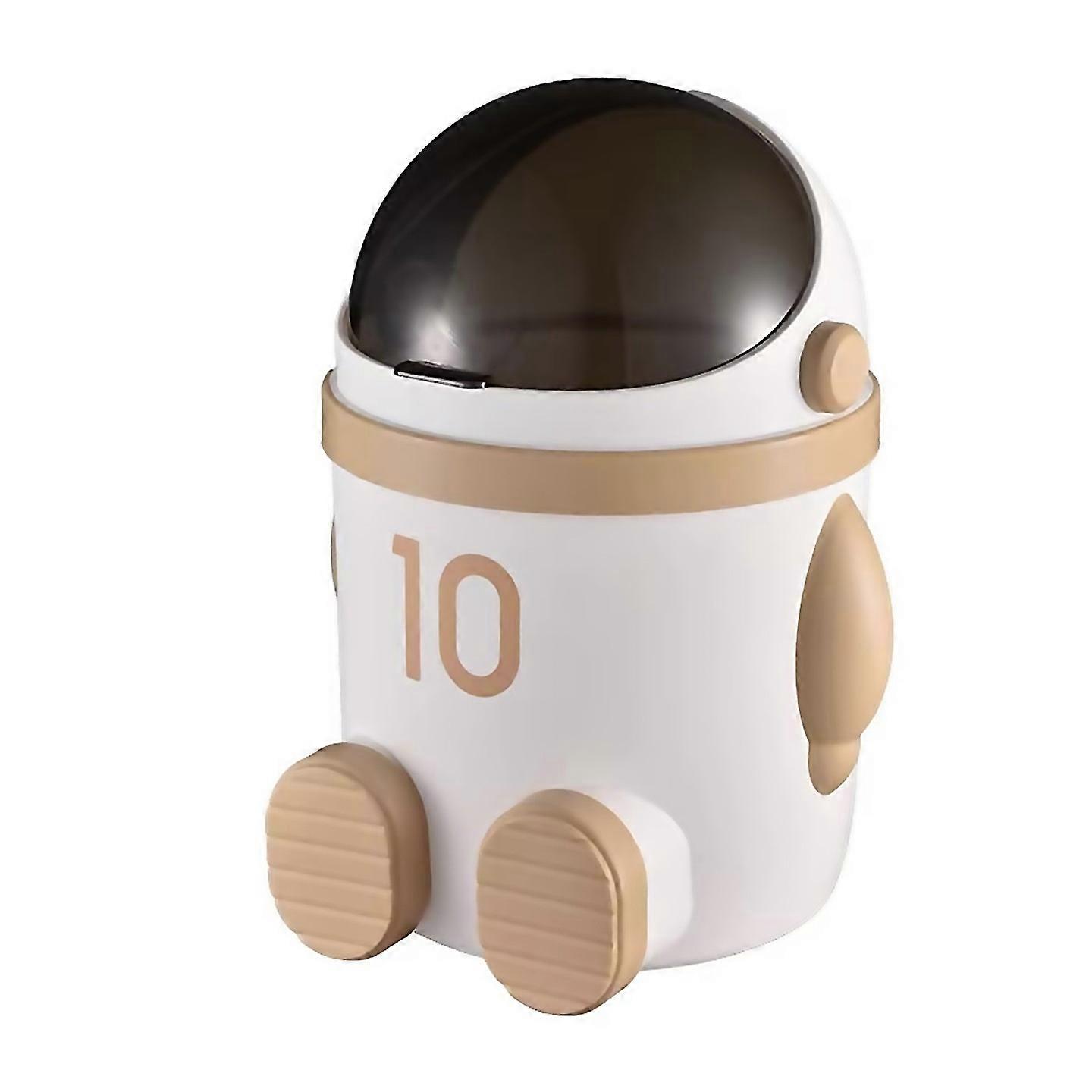 For Astronautthemed Trash Can With Lid Large Capacity Light Brown