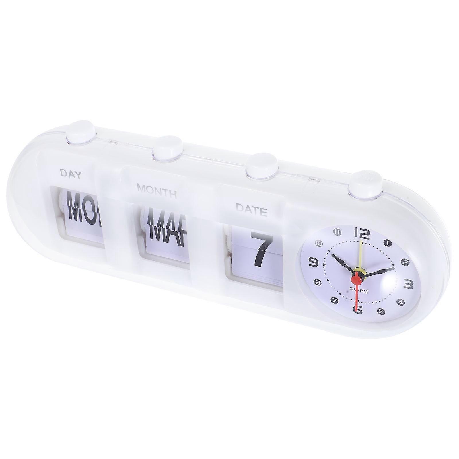 Manual Calendar Clock Flip Desktop Clock for Home Use ABS