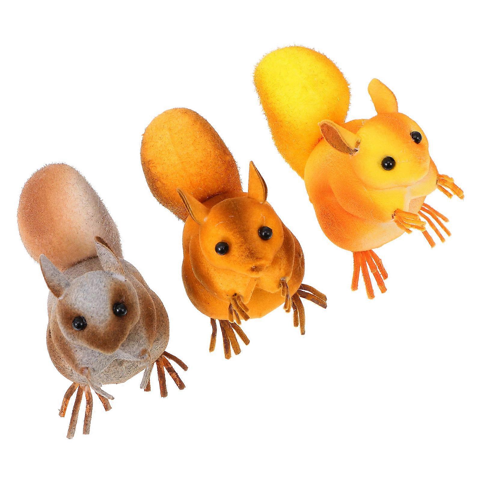 Decorative Squirrel Statue Foam Models for Landscape 3Pcs Set