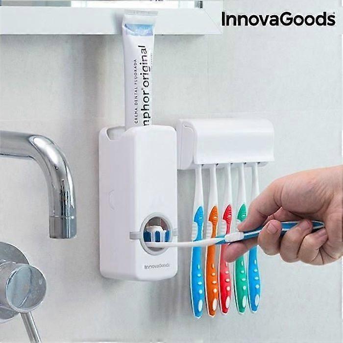 Toothpaste Dispenser - Dental Hygiene - ABS - 5 Brush Organizer - Toothpaste Saver