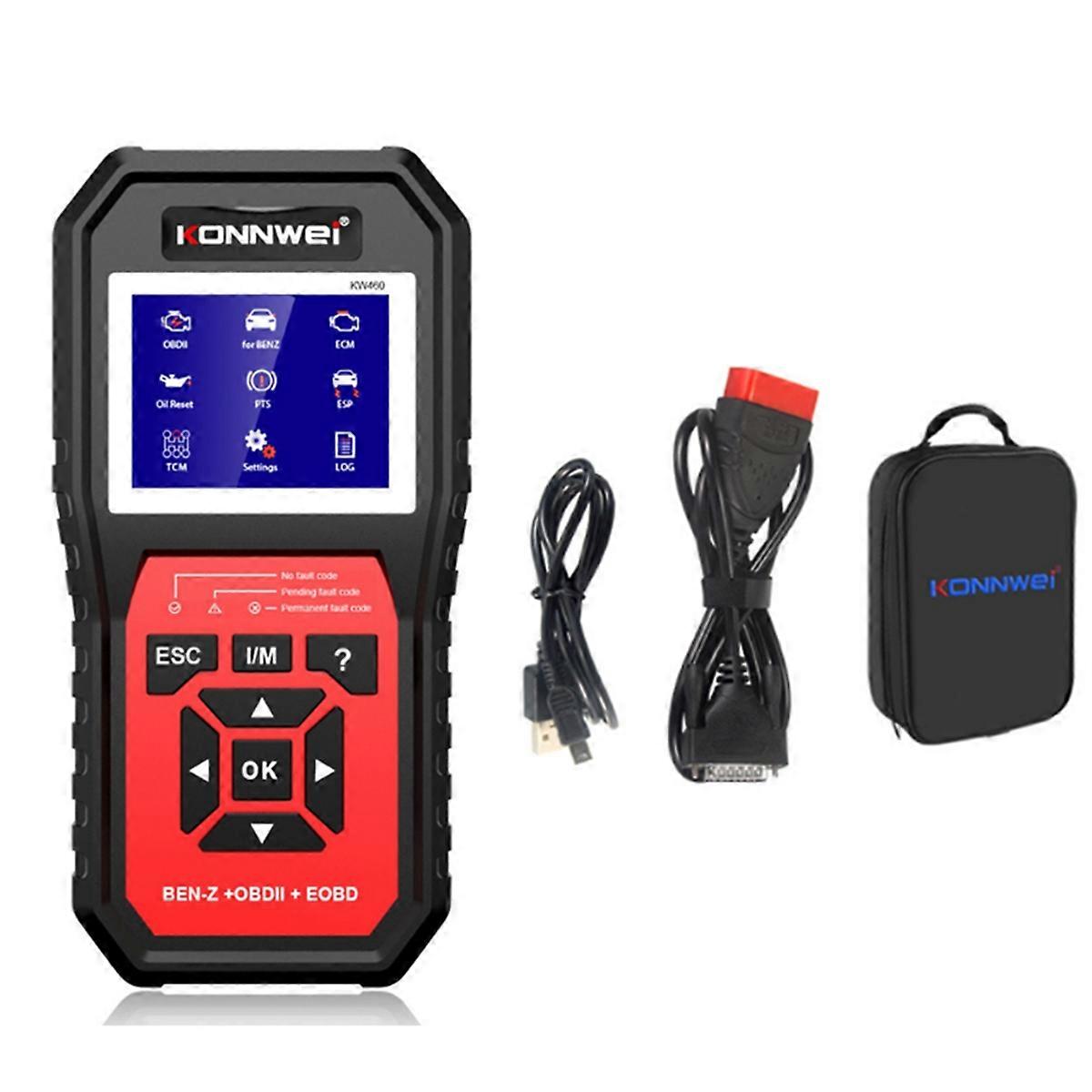 KW460 Car OBD2 Scanner Code Reader Car OBD II Diagnostic Tool EPB DPF SRS TPMS Reset Tool for