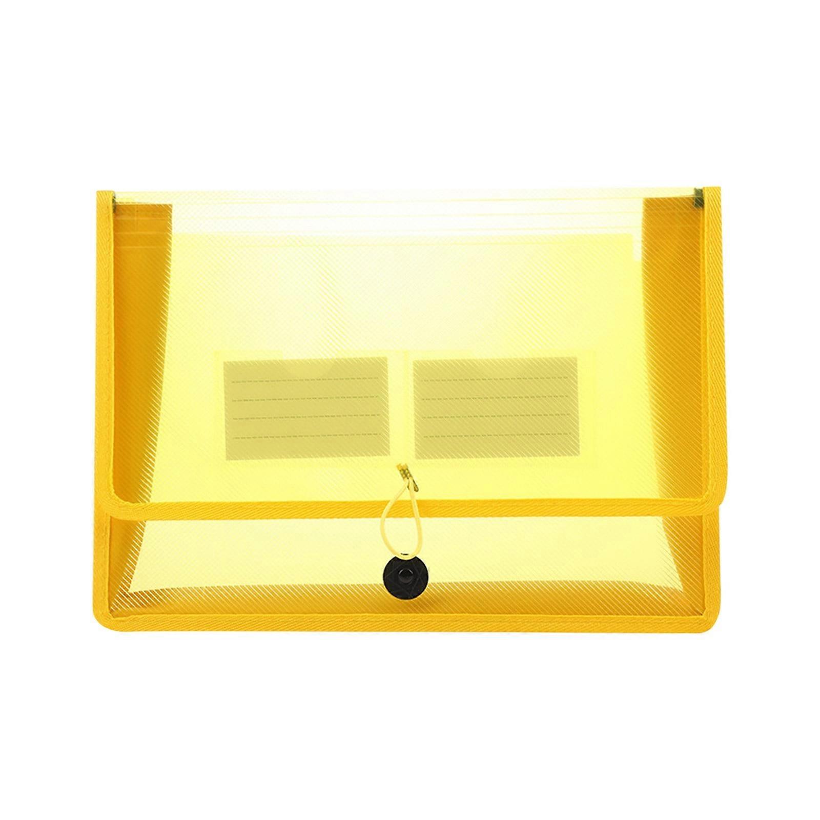 Eco-Friendly Plastic File Folders, Expanding Poly Wallet with Elastic Band, Transparent Document Organizer with Button Closure & 2 Pockets
