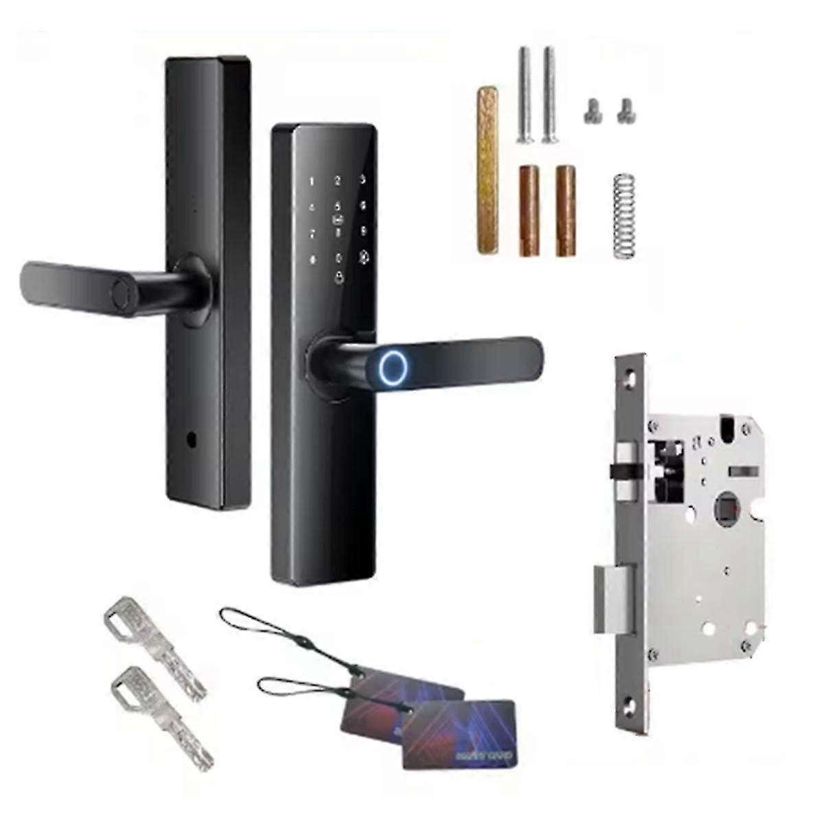Tuya WiFi Smart Door Lock with Fingerprint, Card & Password Access - Advanced Digital Security System