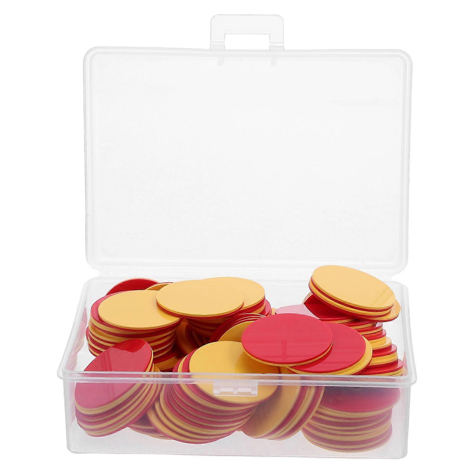 100PCS Counters for Kids Math - Plastic Two-Color Red and Yellow Counter Double Sided Chips Educational Toys for Classroom