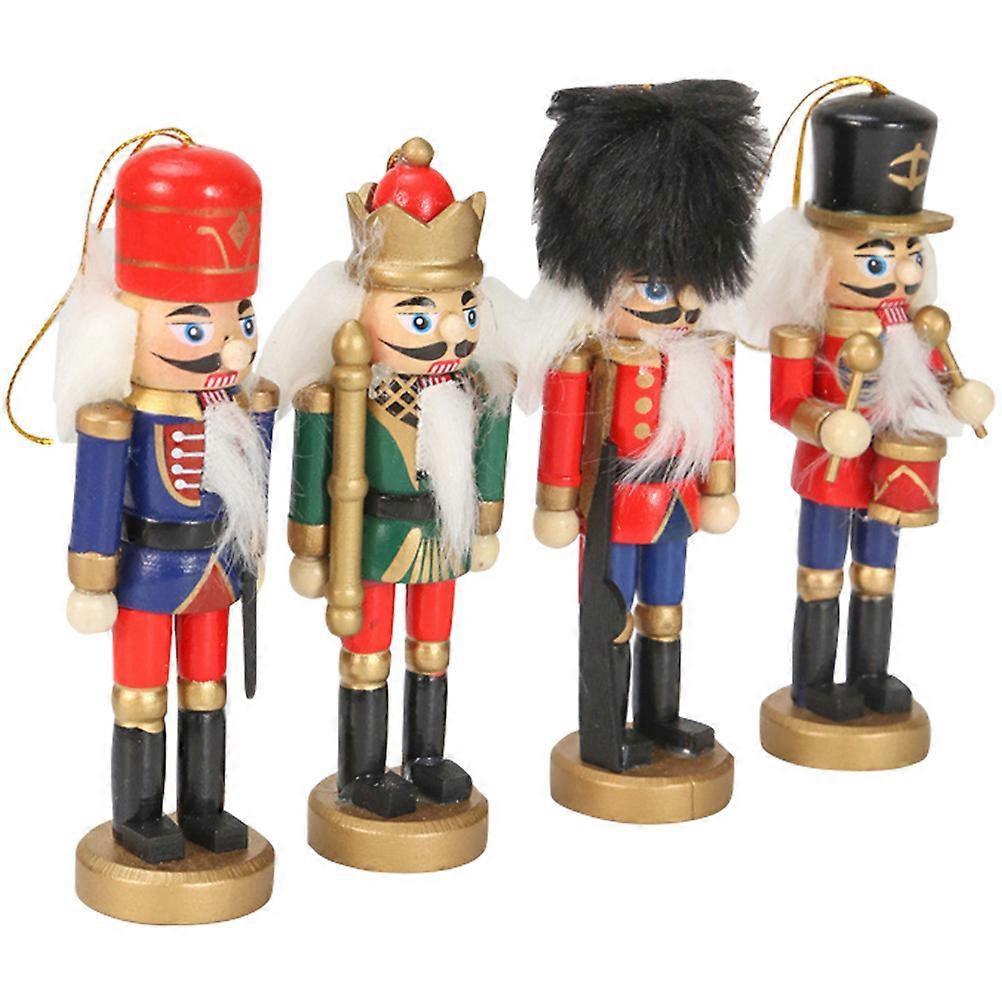 Xmas Nutcracker Wood Nutcracker Ornament for Decor 12Pcs Set