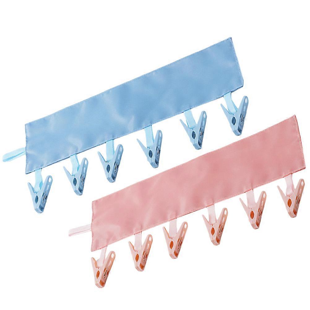 Closet Hangers Portable Folding Drying Hanger Clip Type 6Pcs for Socks
