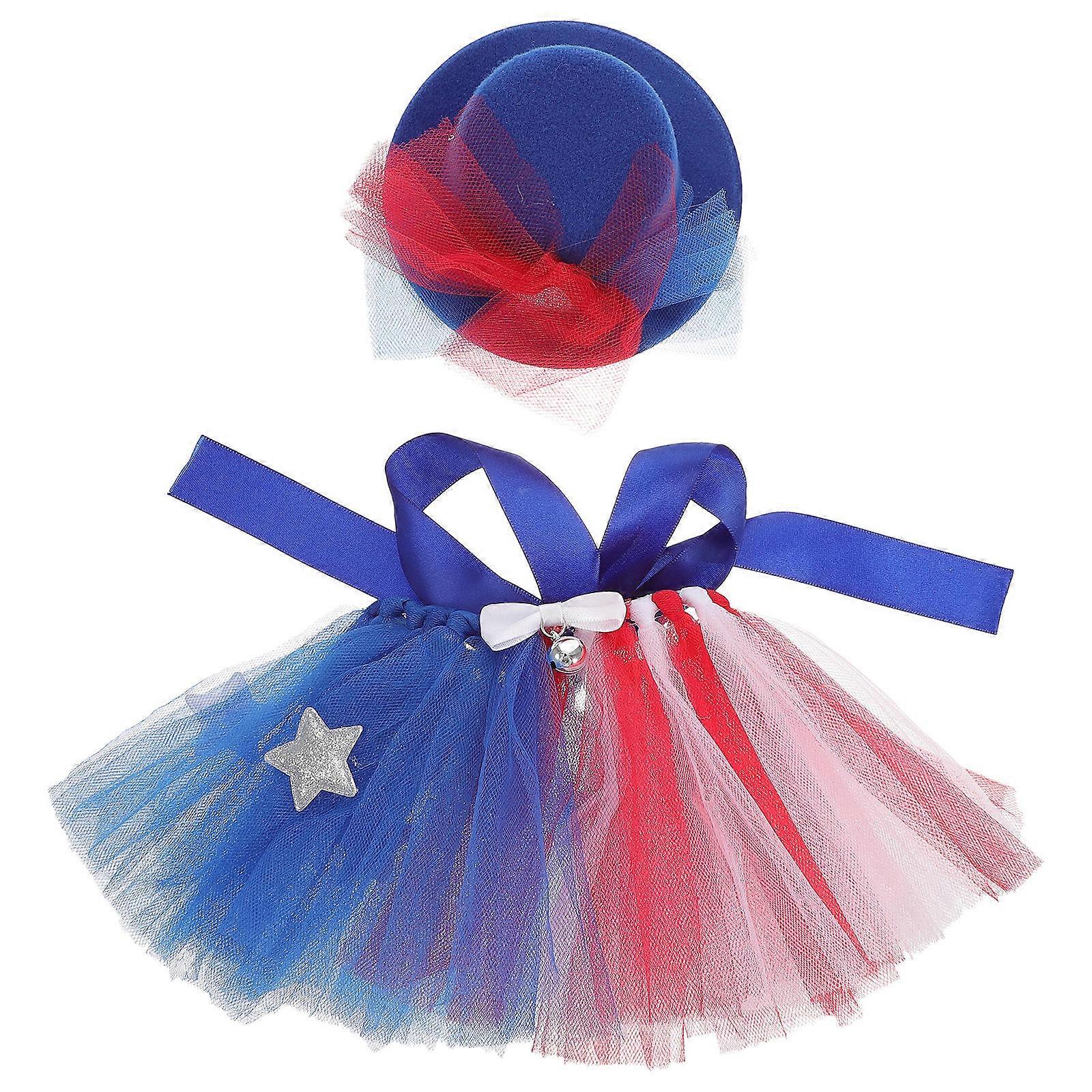 Independence Day Dog Costume Mesh Tutu Skirt for 4Sets Outfit