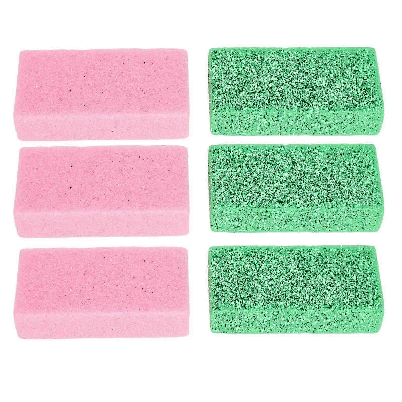 6-Piece Pumice Stone Set in Pink and Green for Removing Hard Skin and Calluses, UK Pedicure Essential
