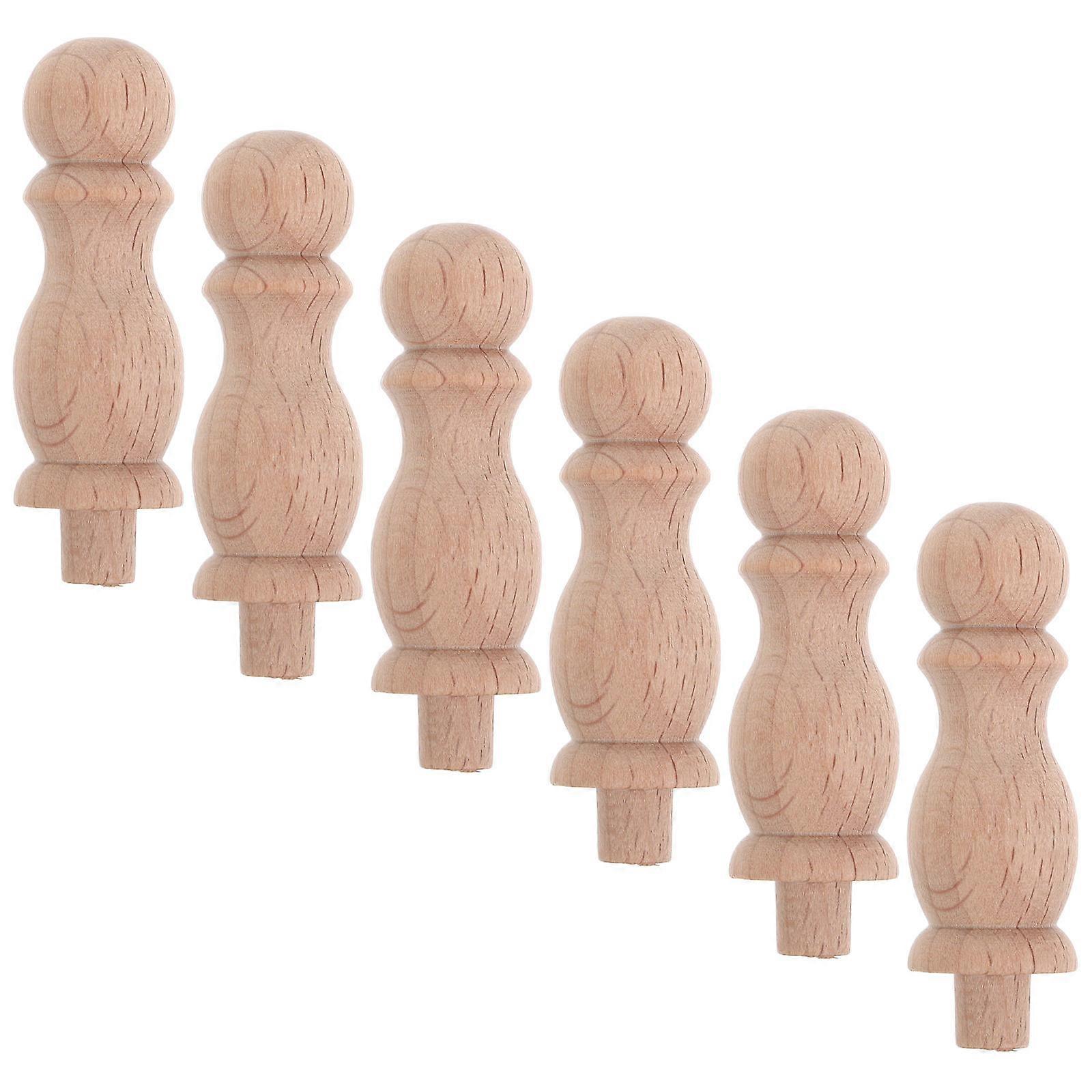 Wooden Wall Hooks 6Pcs Light Yellow Beechwood Entryway Hooks Versatile Use Home