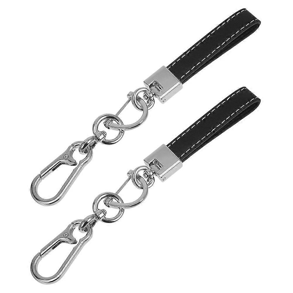 Zinc Alloy Keychain Daily Use Black Key Chain Accessories Stylish Ornament 2Pcs